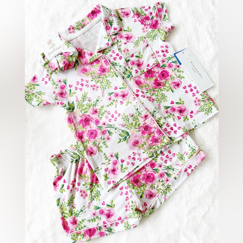 Tahari Girls Floral Shorts Pajamas Set